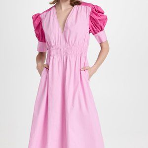 Ganni Block Cotton Poplin Dress